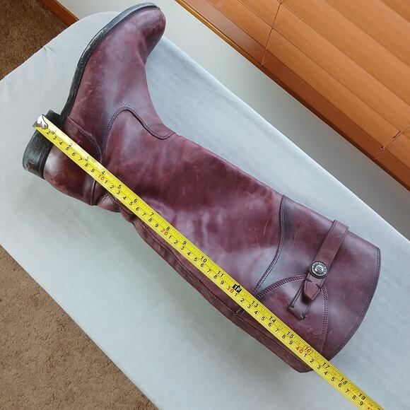 SINGLE LEFT FOOT ONLY Frye Molly Button Tall Boot 10B brown leather zip 1" heel - Picture 14 of 16